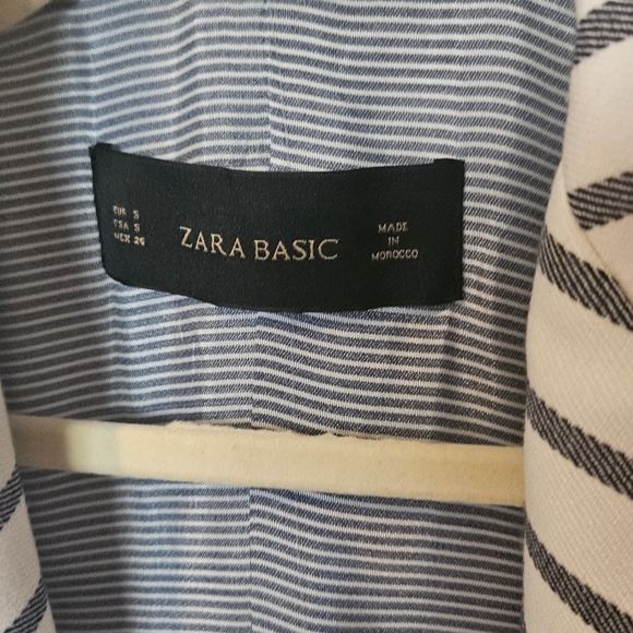Zara Classic Striped Nautical Cropped Blazer - Picture 5 of 7